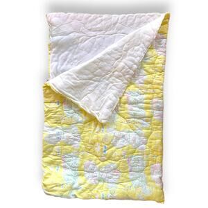 Vintage Pastel Yellow Baby Blanket Bunting Sleeping Bag Ducks Easter MCM